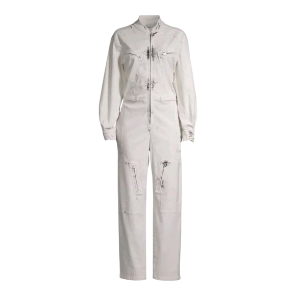 STELLA McCartney Acid Wash Zip Denim Utility Jumpsuit $1330 Size 40 US Med - Picture 1 of 16